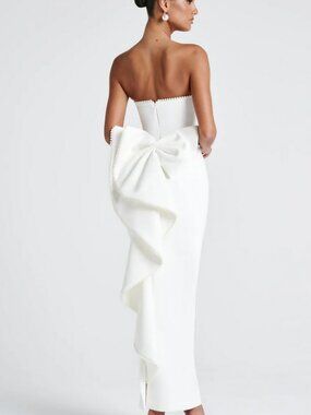 Babyboo White bow Magnolia Maxi Dress